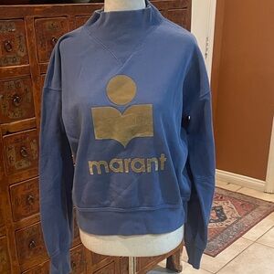 Isabel Marant Blue Sweatshirt with Gold Logo